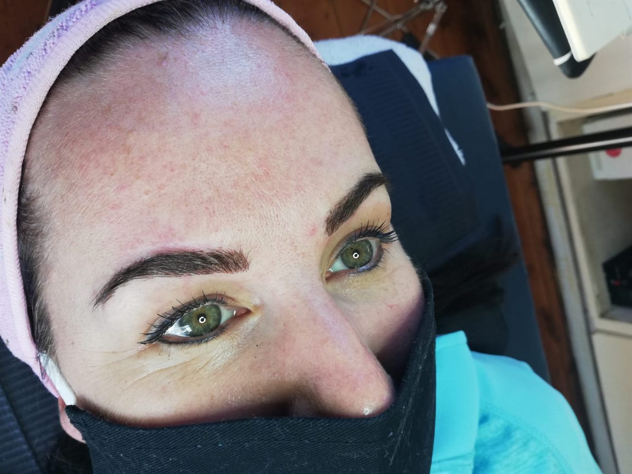 Defined, shaped brows after treatment